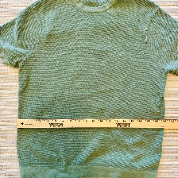 Zara Green Ridged Knit Short Sleeve Top, Size M - Picture 6 of 8